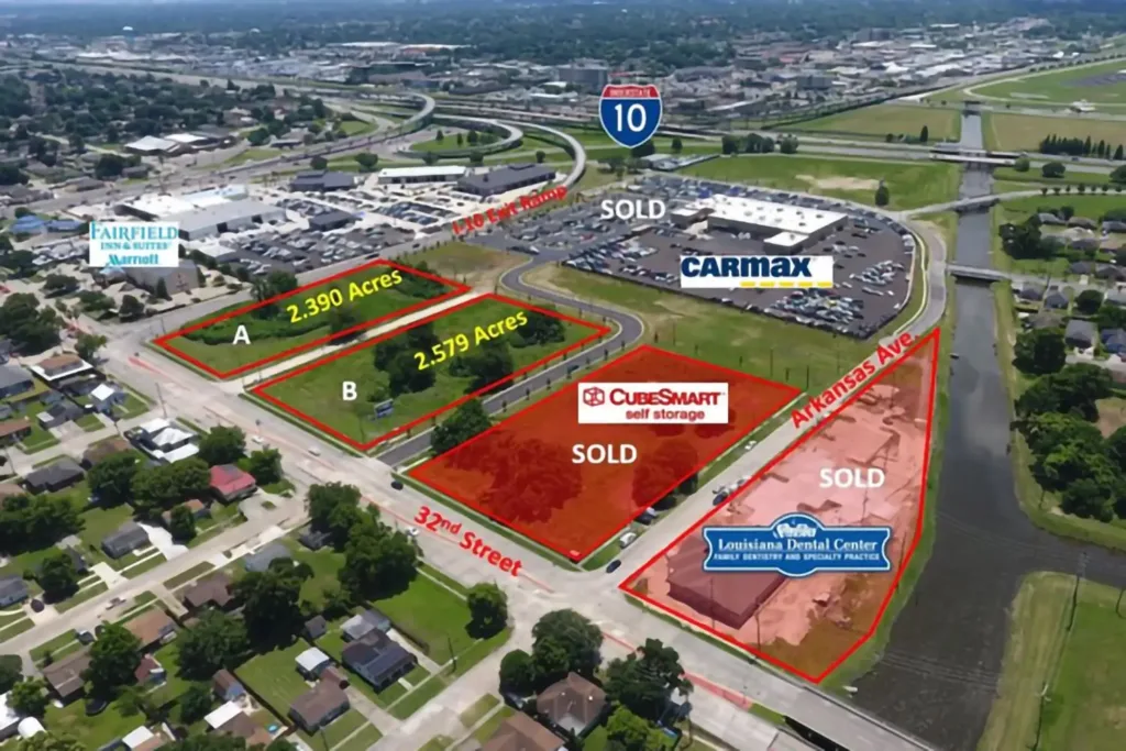 Properties at the i-10 interchange and 32 street