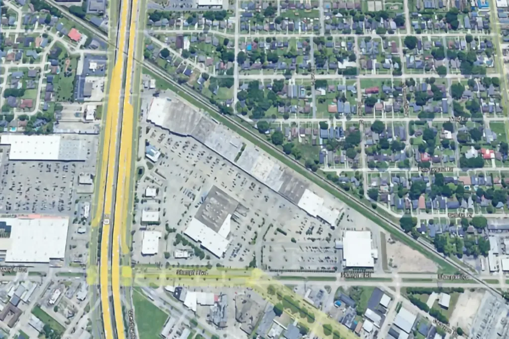 An aerial Google Earth view of Westside