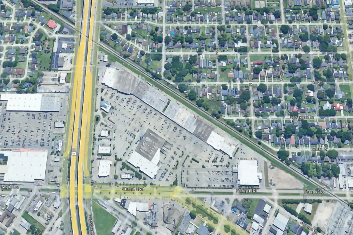 An aerial Google Earth view of Westside