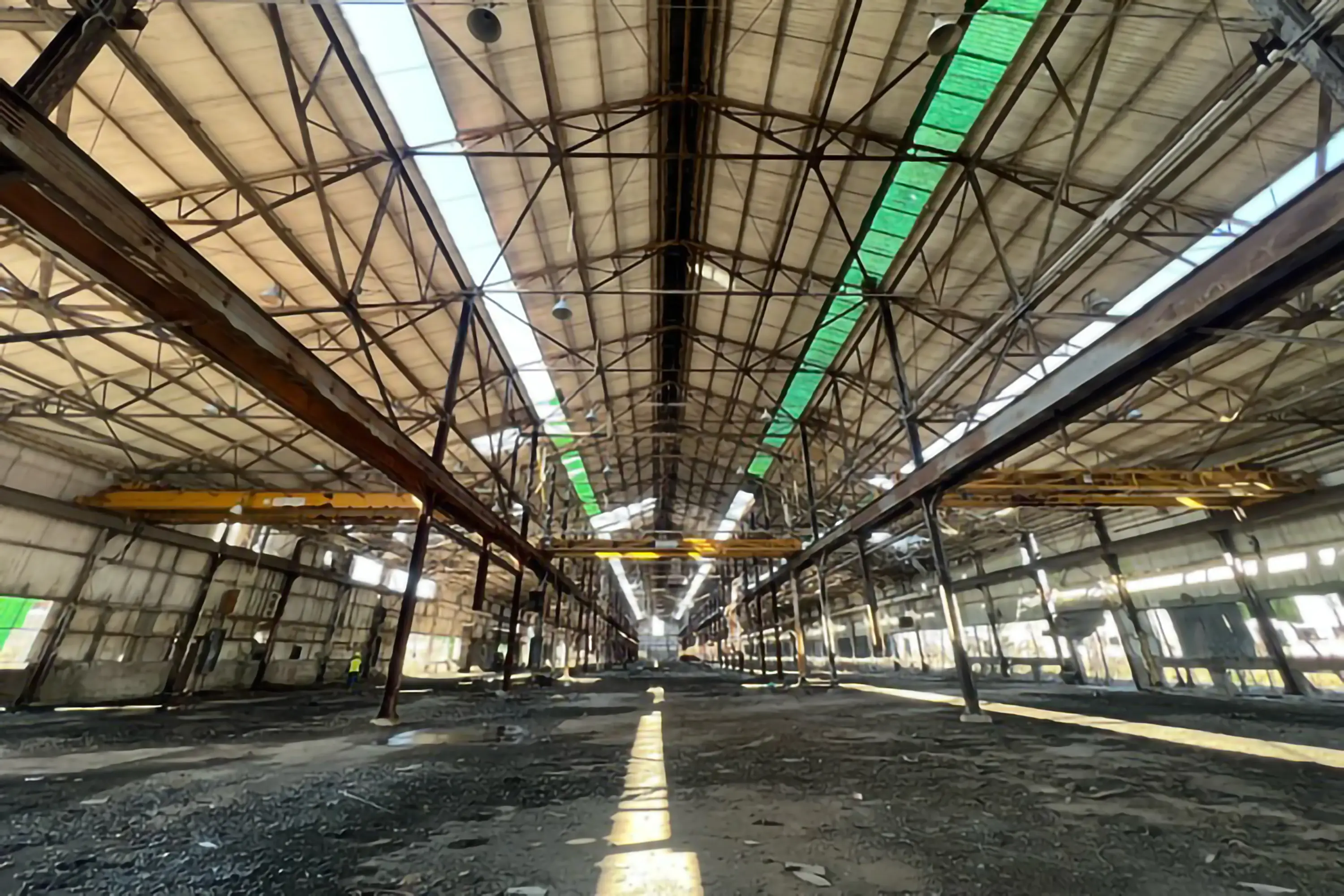 The interior of the Brownfield site
