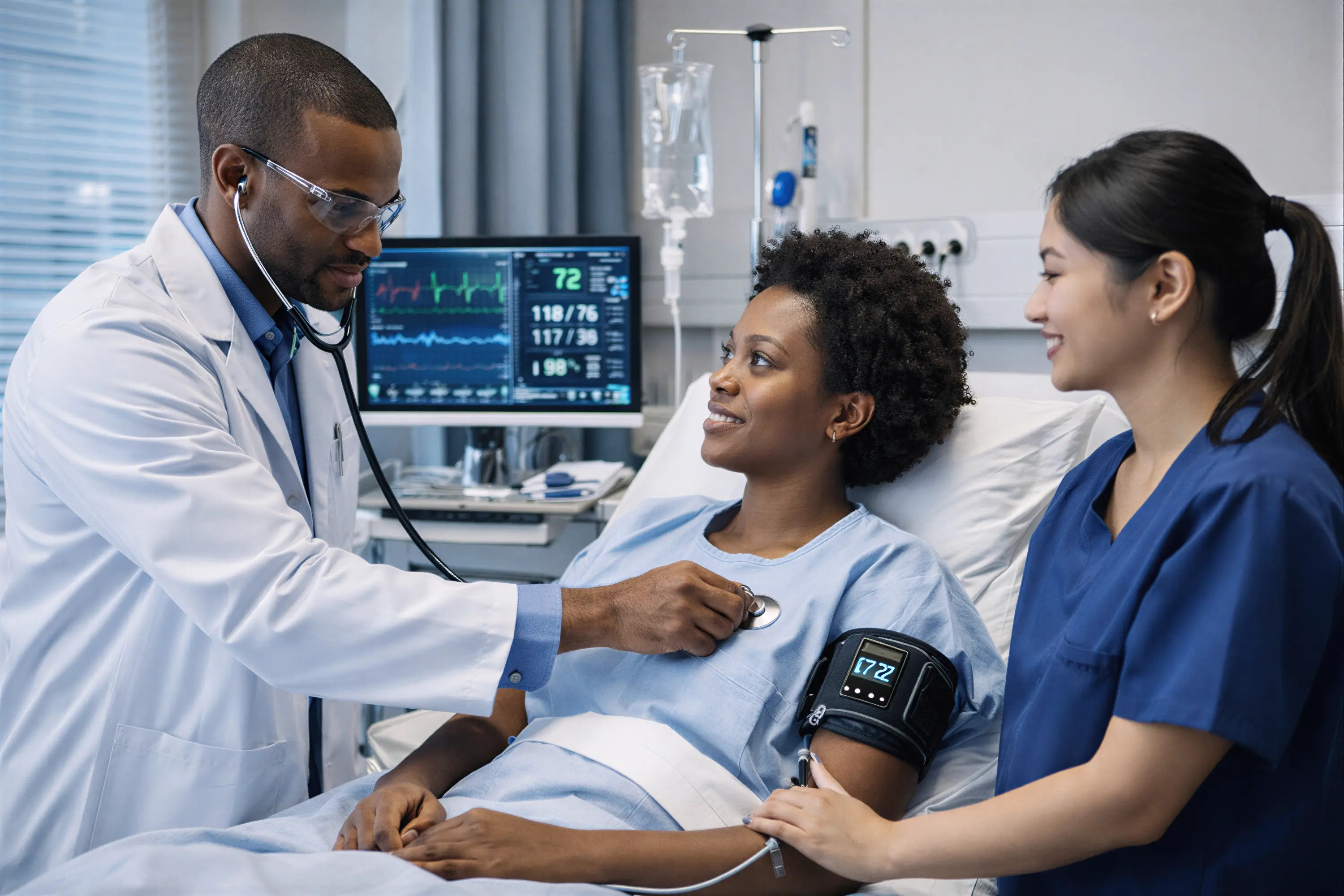 A stock photo of a patient in medical care