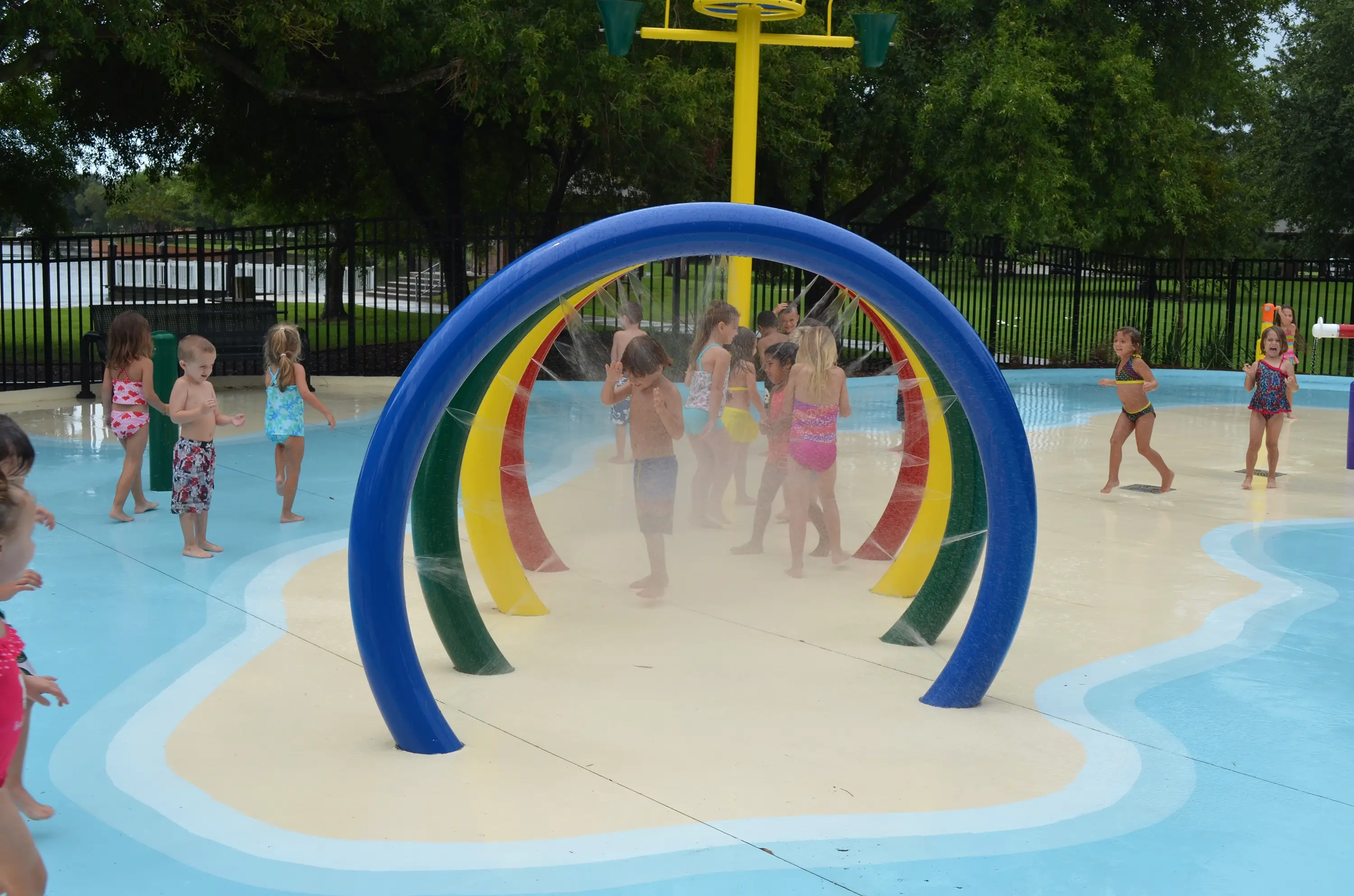 Kids at the splash park