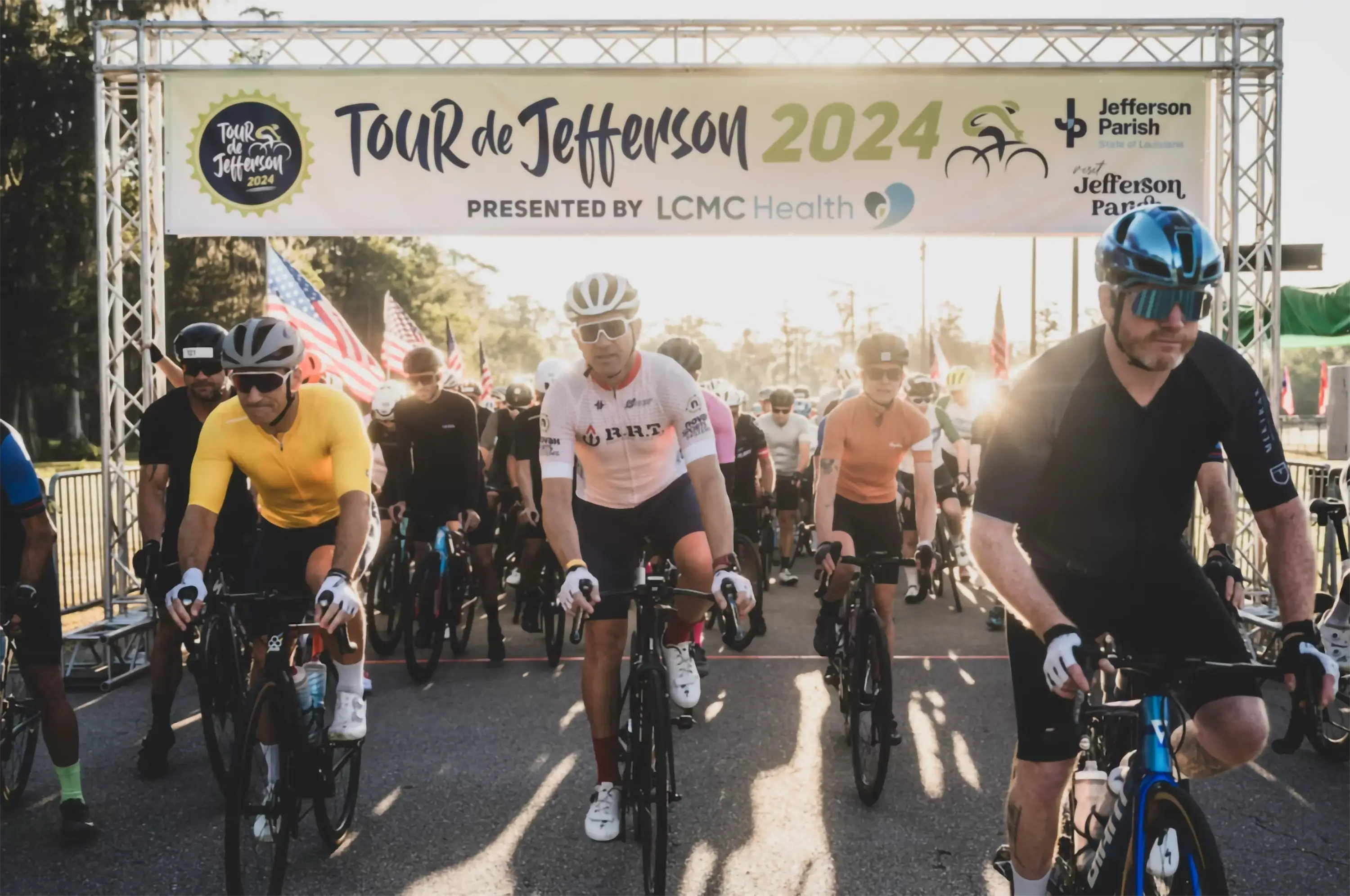 Bicyclists at the Tour de Jefferson 2024