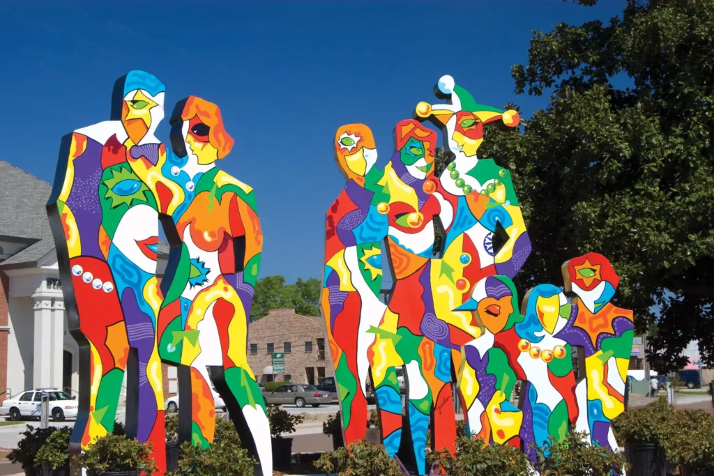 An art installation in the shape of people