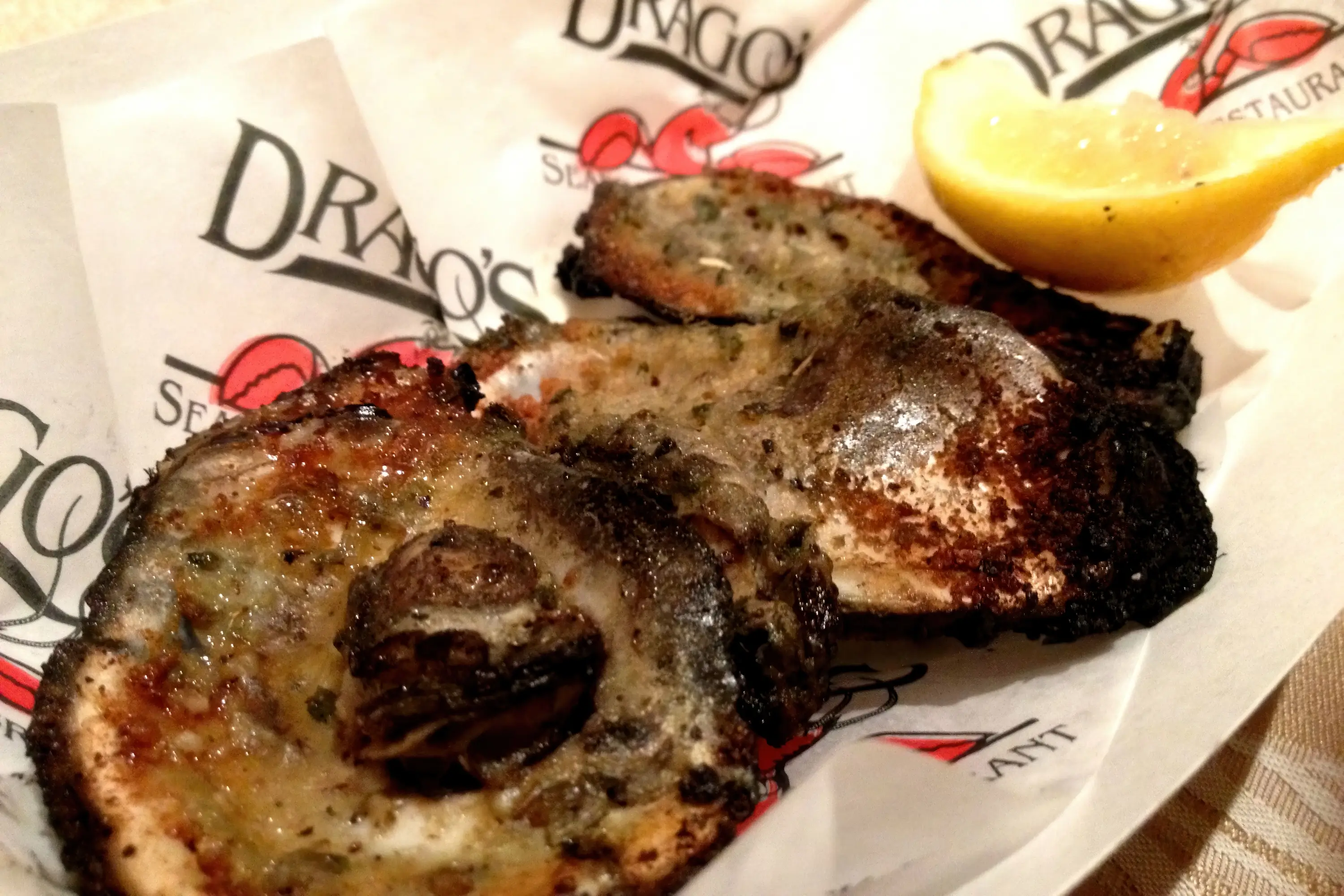 A plate of seafood from Dragos Seafood