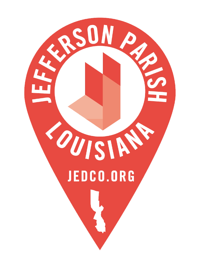 A Jefferson Parish branded locator dot