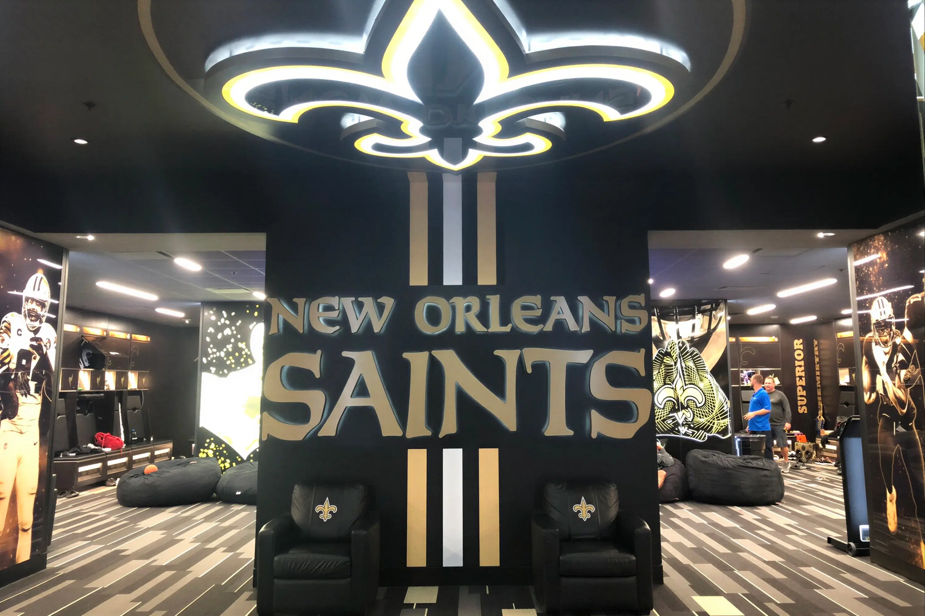 The New Orleans Saints locker room
