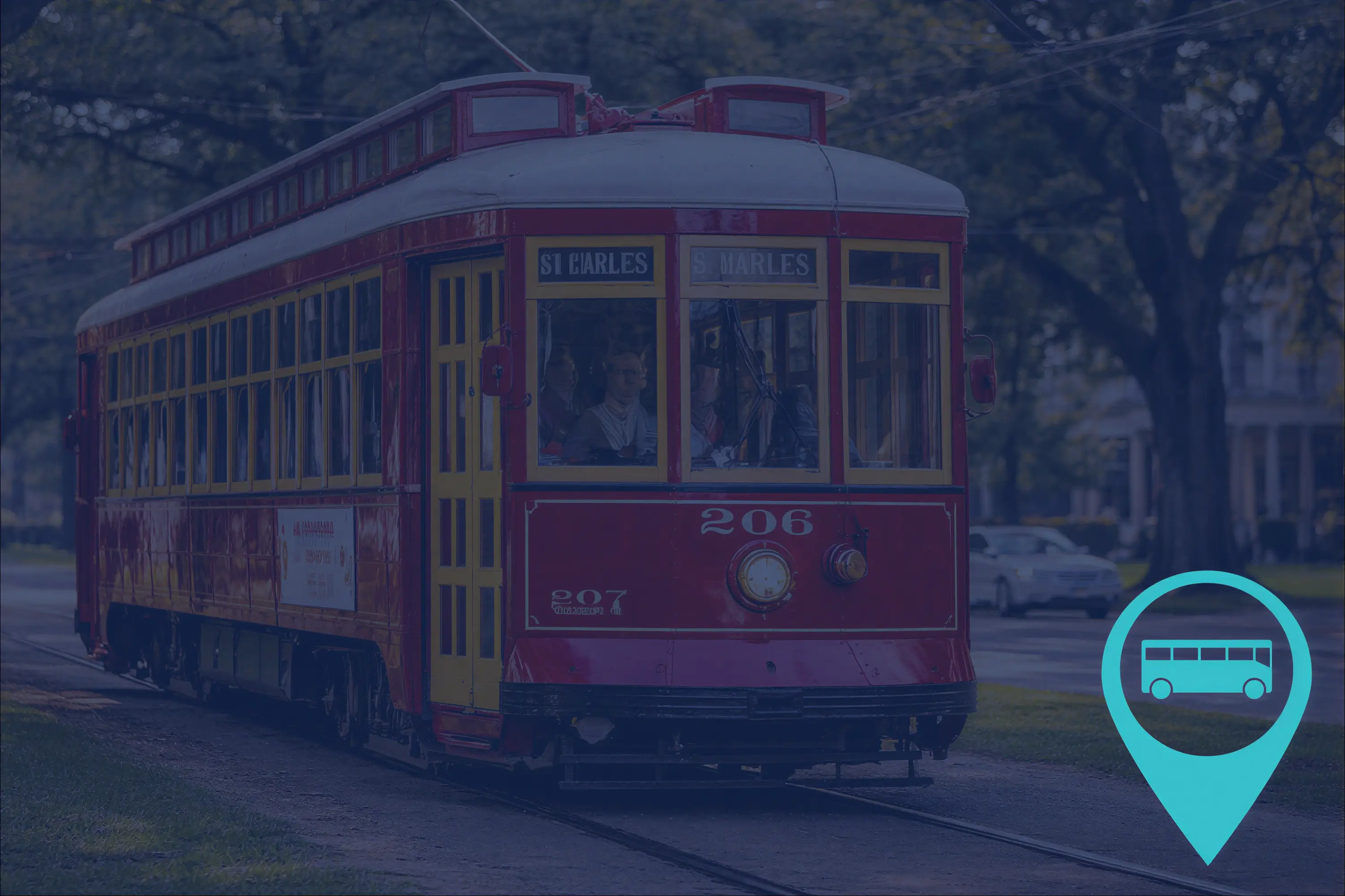 A generated image of a tram on rails